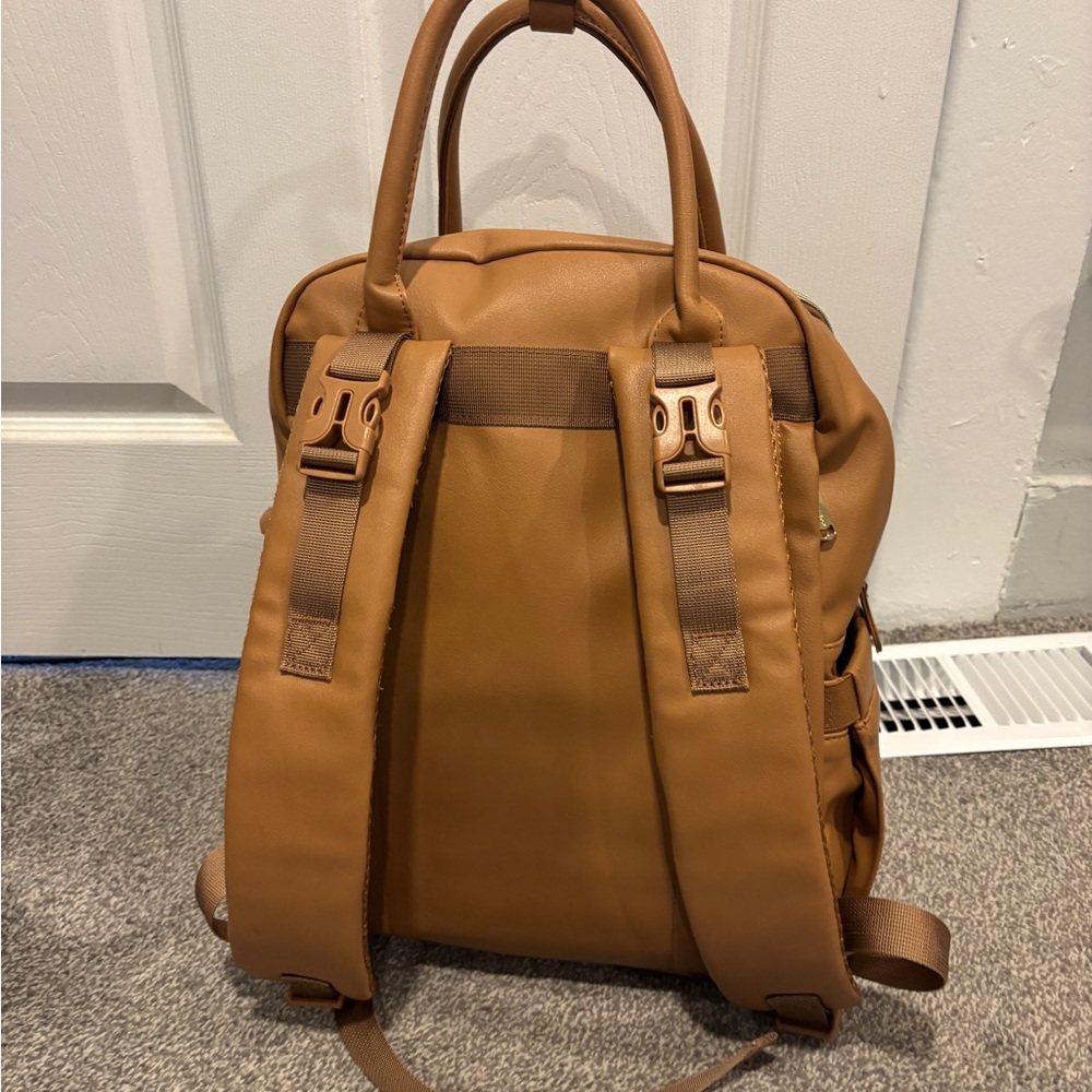 BabbleRoo Leather Diaper Bag Backpack leather brown - Picture 8 of 10